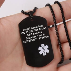Collar - Cadena de Identificación Acero Inoxidable. Personalizada