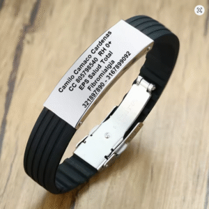 Manilla de Identificación Personalizada Bruma. Broche Seguridad