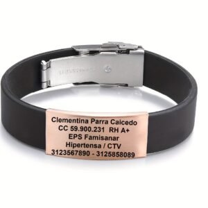 Manilla de Identificación Personalizada Bruma. Broche Seguridad