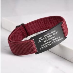 Manilla de Identifucación Personalizada. Elástica 11 - 21 cm