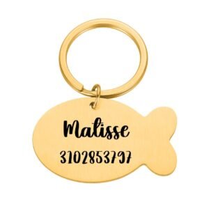 Placa Identificación Gatos Pez. Personalizada
